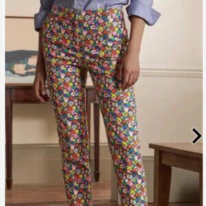 Women’s Boden Pedal Pusher Pants Floral Multi Color Print Size 12